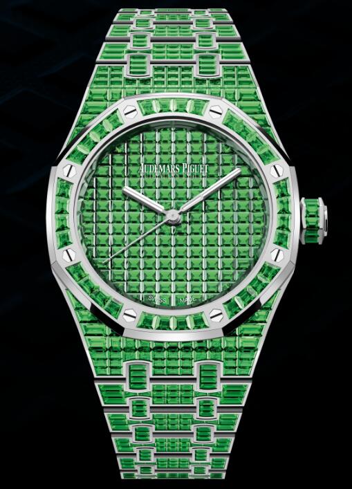 Review 2022 Audemars Piguet Royal Oak Self-Winding 37 Tsavorite 50th Anniversary Replica Watch 15554BC.TV.1274BC.01